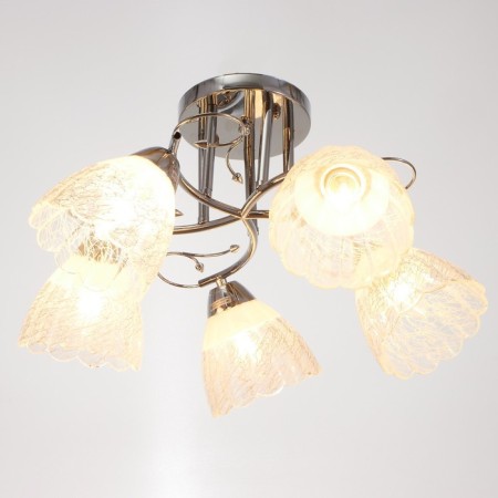 Economic Service light peony 5x60W E27, chrome 48x48x21 cm-1
