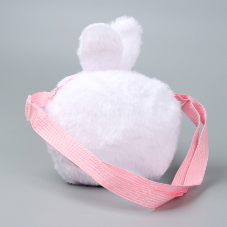Children's "Bunny" bag with a toy inside, 20 cm, white color-3