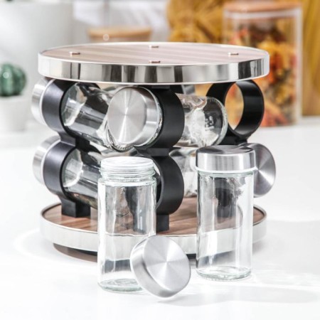 SPIRITION for spices on the stand "MODERN", 30 × 9 × 22 cm, capacity 90 ml, 4 × 9.5 cm, 8 pcs-1