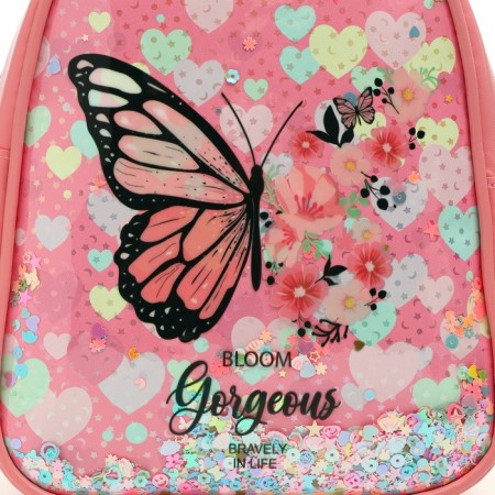 Children's backpack 20*9*22.5, lightning department, butterfly, pink-4