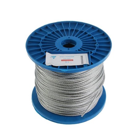 Stretching cable, DIN 3055, without braids, D = 4 mm, galvanized, 200 m in a coil