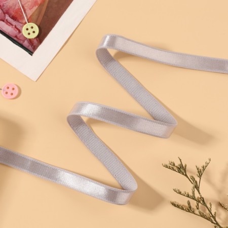 Glaps for straps, shiny, 10 mm, 10 ± 0.5 m, gray color