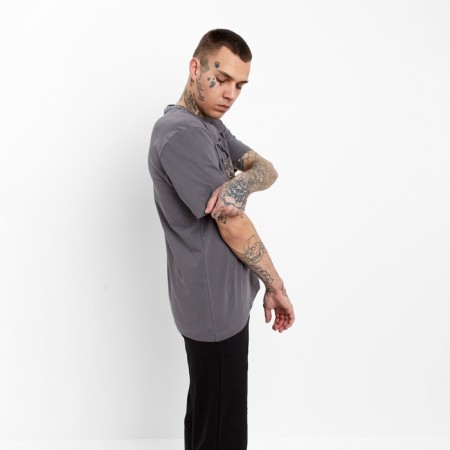 T-shirt male, dark gray color, size 50 (XL)-4