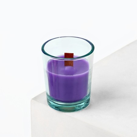 Aromatic candle with soy wax "flower fields", the aroma of lavender 6 x 5 x 5 cm.-4