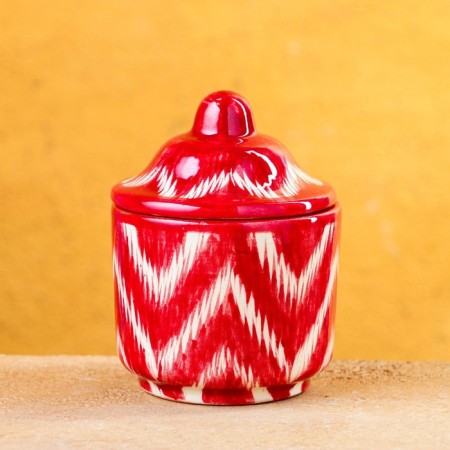 Jar for spices Rishtan ceramics, red atlas, 100 ml