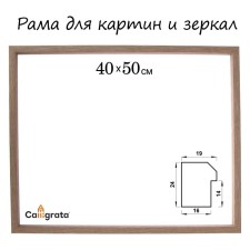 Frame for paintings (mirrors) 40 x 50 x 1.9 cm, plastic, calligrata 6400, light brown