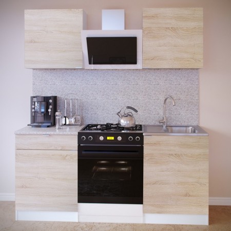 Cabinet with shelves, 600 × 300 × 600 mm, white color/oral oak-2