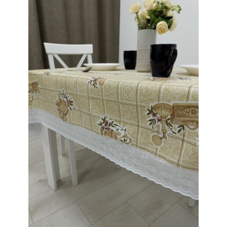 MEIWA tablecloth, rectangular, 122 x 152 cm, beige color-3