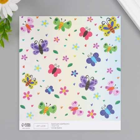 Scrapbooking Paper "Butterfly Garden density 180 grams set 10 pcs 15.5x17 cm-2