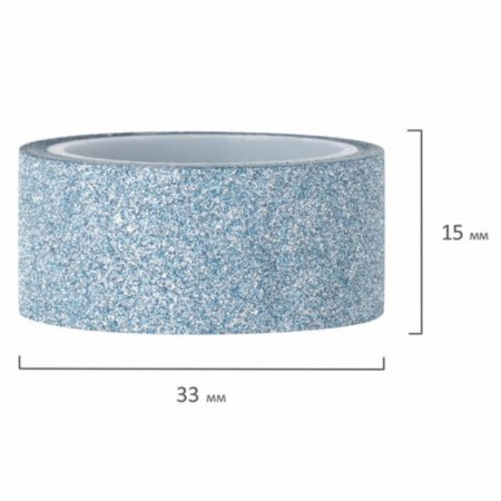 Sticky tape polymer for decor with sparkles "pastel", 15 mm x 3 m (set 7 pcs)-4
