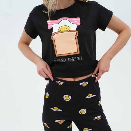 Female pajamas (T -shirt and trousers) KAFTAN EGG p. 52-54, black-5