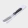 A blade-tank with a plastic handle, curved, 26.7 cm, the working part is 14.5 cm, the color is black