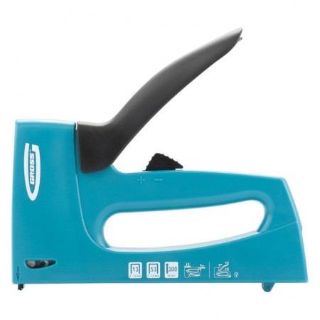 Furniture stapler GROSS 41003, plastic case, 6-16 mm, brackets 13, 53, 300, 6 - 16 mm