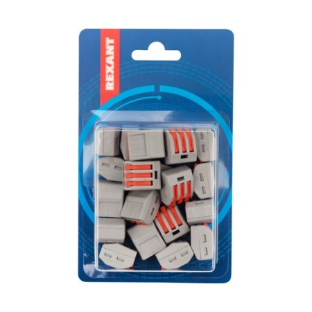 Universal terminal Rexant QMC 222-413, 3-wire, gray, 0.08-2.5/4 mm2, 20 pcs-5