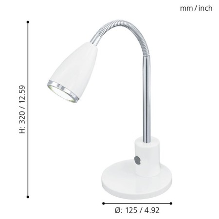 Fox table lamp, 1x2.5W GU10, white color, chrome-1