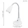 Fox table lamp, 1x2.5W GU10, white color, chrome