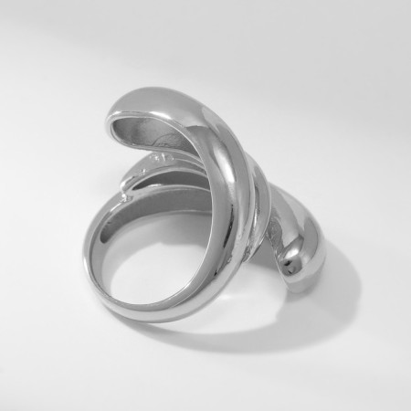 Ring Metal "Trend" triple wave, color silver, size 16-2