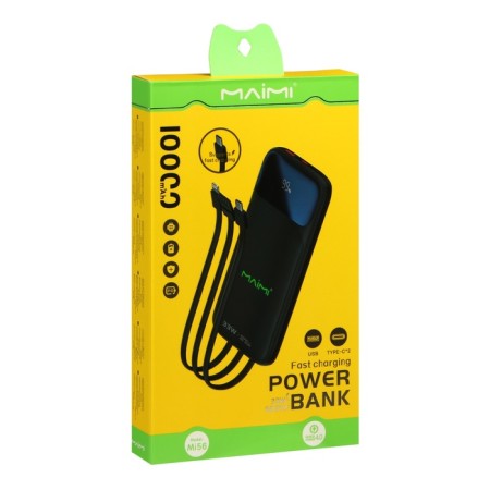 External Maimi Mi56, 10,000 mAh, USB, Type-C, Lightning/Type-C/USB, PD, Black-8
