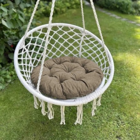 Pillow for swing "Tina", diameter 60 cm, dark beige color
