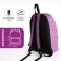 School backpack from textiles on lightning, external pocket, lilac color
