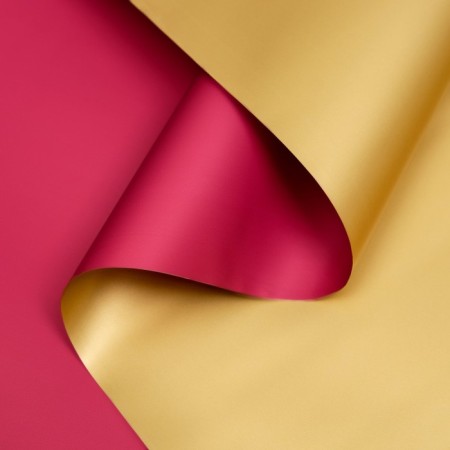 Matte film for flowers, double-sided "marshmallows", red beige, 57 cm x 5 m