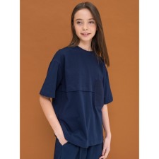 T-shirt for girls, height 164 cm, dark blue color