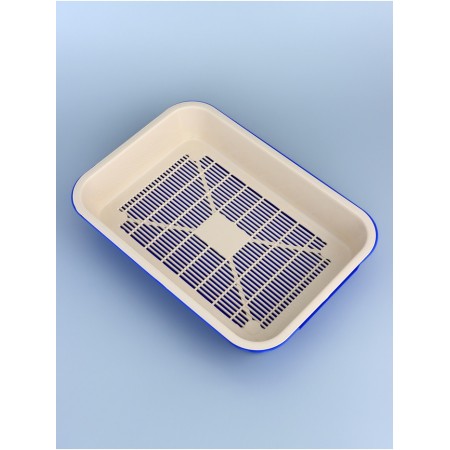 Medium toilet with a mesh of 36 x 26 x 6.5 cm, dark blue/beige-6