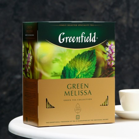 Green tea Greenfield Green Melissa, 100 PAK*1.5 g