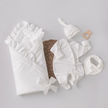 Kinderlitto Satin discharge kit, 4 items, height 50-56 cm, color milk