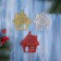 Decoration Christmas tree "House with a snowflake" (set of 3 pcs) 9x8 cm, mix