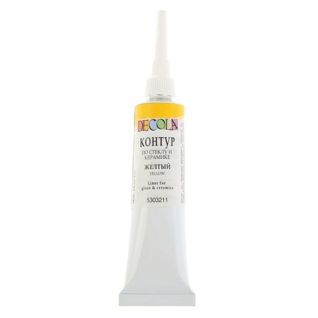 Cut on glass and ceramics 18 ml, ZHK Decola, yellow, (5303211)