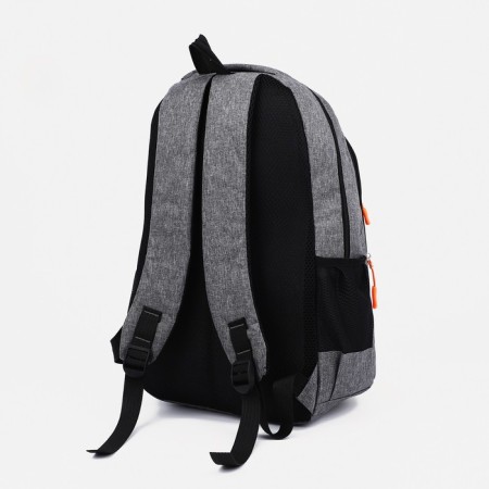A backpack with a zipper, 2 external pockets, color gray color-3