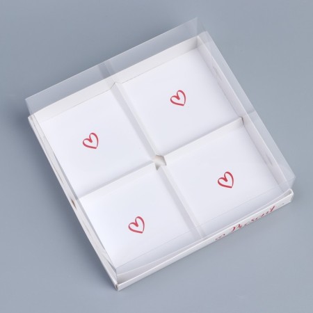 Confectionery box for mousse cakes "Present", 17.8 x 17.8 x 6.5 cm-1