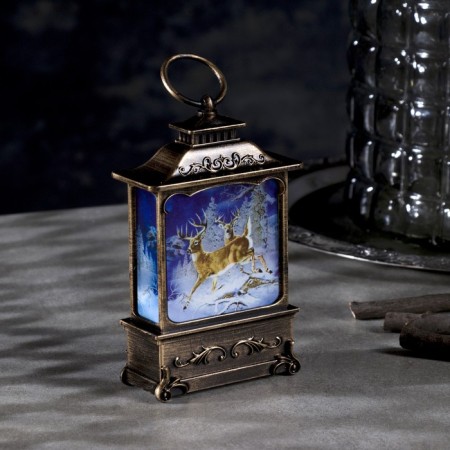 LED figure "Deer in the forest" 7.6 × 13.5 × 3.2 cm, plastic, batteries AG13x3, glow warm white-1