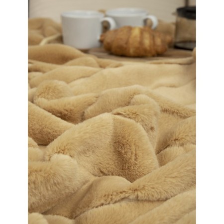 Texrepublic blanket, size 200x220 cm, ocher color-7