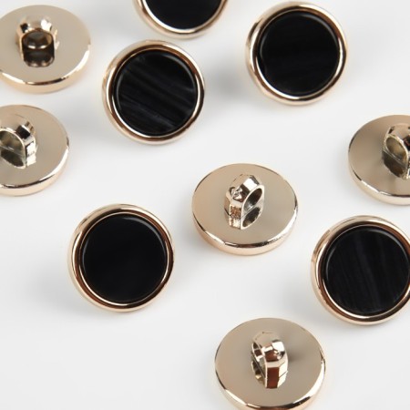 A set of plastic buttons on the leg, d = 15 mm, 10 pcs, black color-1