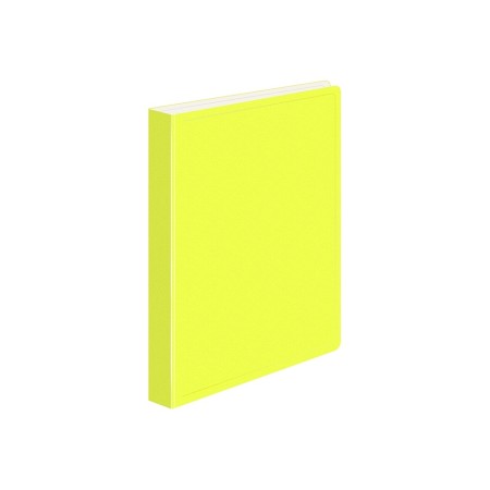 Folder with A4 clamp, 700 μm, 27 mm spine, calligrata duble neon, inner pocket, up to 180 sheets, yellow neon-2