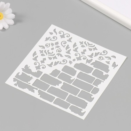Plastic stencil "Brick wall" 15x15 cm-1