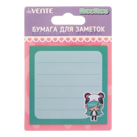 Block with a sticky edge of 75 x 75 mm, Devente Niconico, 30 sheets, offset, mix-3