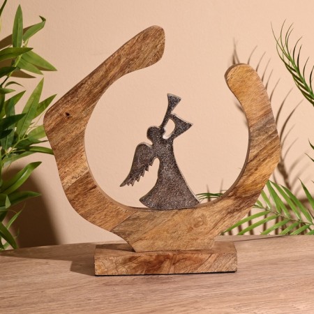Interior souvenir in the wooden ring "Angel" 33x8x34 cm-1