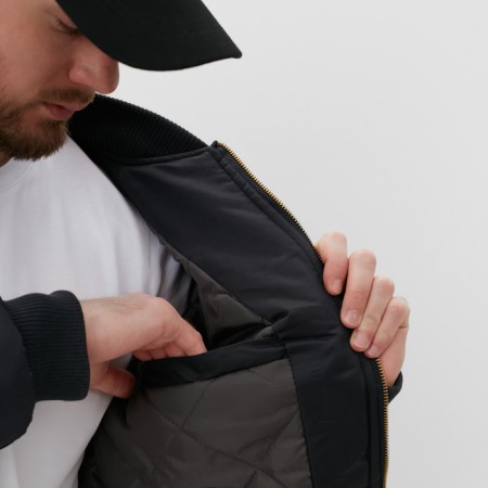 Бомбер мужской на молнии MIST, размер 46, черный-9