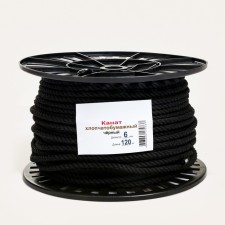 Cotton rope 6 mm (120 m) black