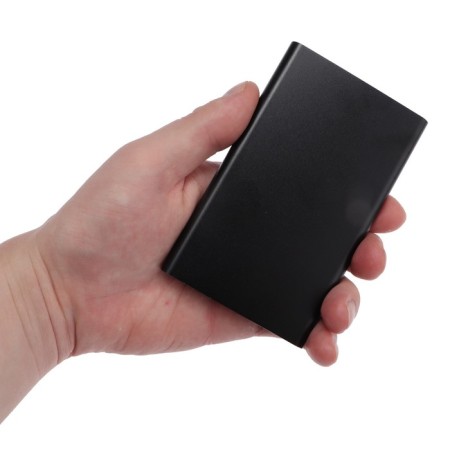 External battery Luazon PB-17, 4000 mAh, USB, 1 A, indicator, thin case, metal, black-6