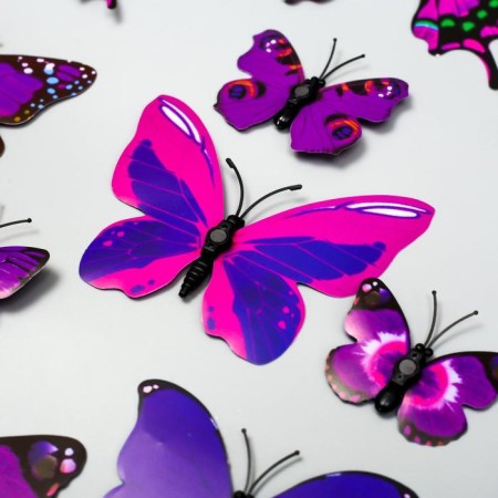 Magnet Plastic "Butterfly Single Wings Violet" set 12 pcs-1