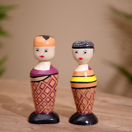 Souvenir "couple" wood (set 2 pcs) 17 cm