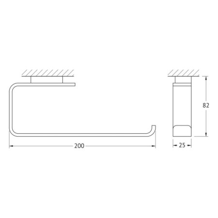 Towel holder, chrome-1