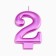 Candle for the Cake "European Giant", a number 2, 7 cm, purple metallic