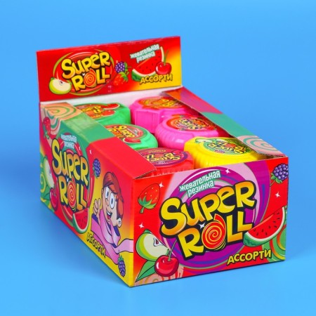 Chewing gum Super Roll, Assorted, 12 g