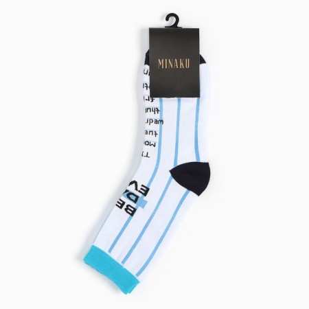 Women's socks minku "Time" color white/blue, rr 36-37 (23 cm)-3