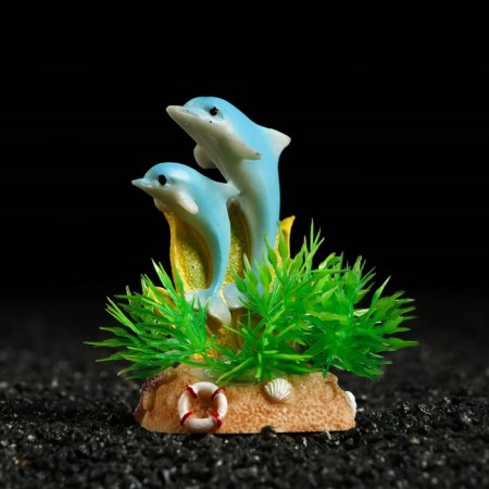 Decor for the Aquarium "Dolphins" on a stand, 4.9 x 4 x 8 cm